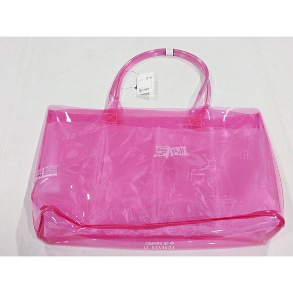Kuromi Tote Bag Womens Pink PVC Forever 21 Sanrio Collab Transparent Purse New - Picture 6 of 8